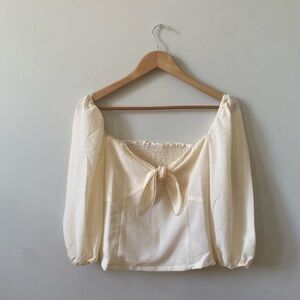 J.ing Yellow Willow Blouse with Front Tie-Knot